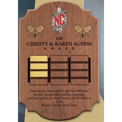 Walnut Wood Roman Cove Sculpted Plaque (14"x21")