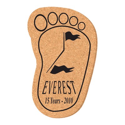 3 1/4" x 5 1/4" Footprint Shape Solid Cork Coasters