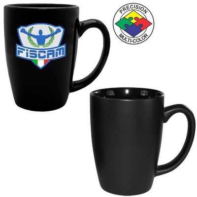 14 Oz. Satin Black Tall Bistro Challenger Mug - Dishwasher Safe - Precision Spot Color