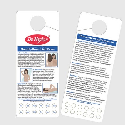 Breast Self Exam with Monthly Punch Out Shower Tags