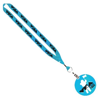 3/4" Sublimated Lanyard with 4" Round ID Badge