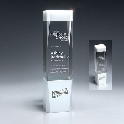 Clear and White Crystal Jewel-Cut Pillar