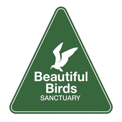 Triangle Sticker | 8" x 8" | White Vinyl | Ultra Removable Adh Back | Screen