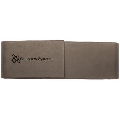 Pen Case - Double - Gray, Leatherette - 6-1/2" x 2"