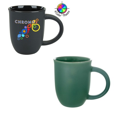 14 Oz. Satin Matte Dusty Green Salem Mug with Black Halo - Dishwasher Safe - Full Color