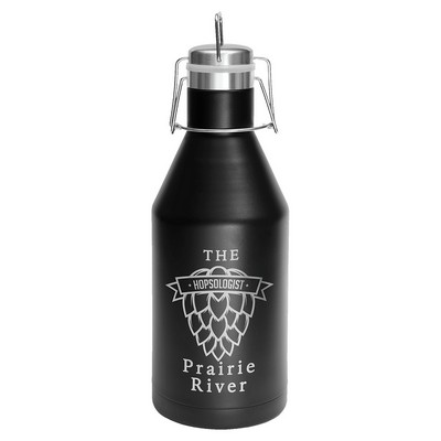 Polar Camel 64 oz. Black Growler w/ Swing-Top Lid