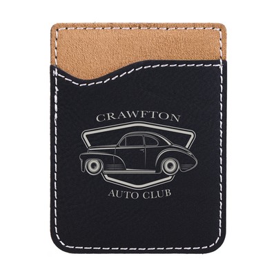 Black & Silver Leatherette Phone Wallet