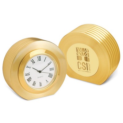 Presidential II Desk Clock W/ Gold Medallion