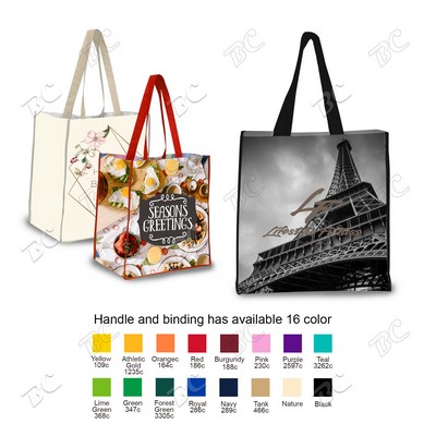 Full Color 5 oz Cotton Canvas Tote Bag 12"x13"x8"