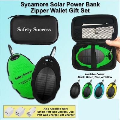 Sycamore Solar Power Bank Zipper Wallet Gift Set 5000 mAh No Extra Tariff
