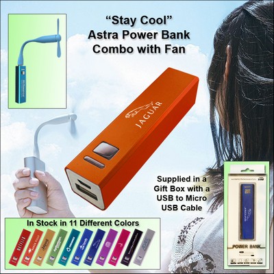 Orange 2200 mAh Astra Power Bank Combo w/Fan No Extra Tariff