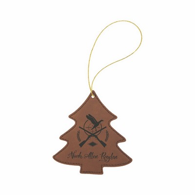 Dark Brown Leatherette Tree Ornament