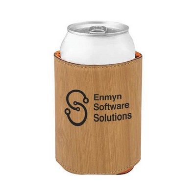 Leatherette Beverage Holder (Bamboo Brown/Black)