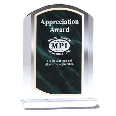 Clear Edge Marble Trophy, Green Marble, Medium (6"x8-1/2")
