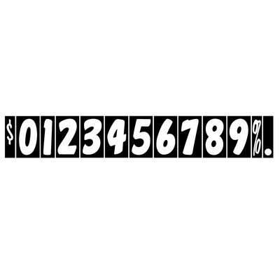 7 ½" Sun Buster White & Black Number Decal (Set of 12)