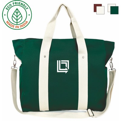 Voyager Eco Friendly Green/Natural Canvas Duffel Bag