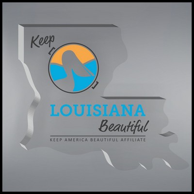 4.75" Louisiana Shape Paperweight in Clear, Color Printed