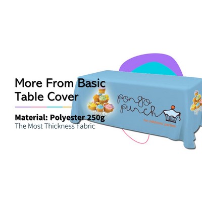 Heavy Duty Tablecloth FITTED 4 Side 6' WRINKLE FREE