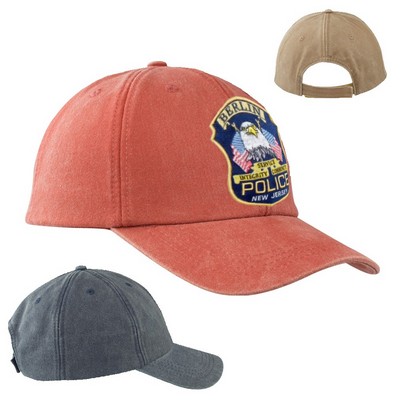 Washed Cotton Baseball Caps w/ Custom Embroidery Adjustable