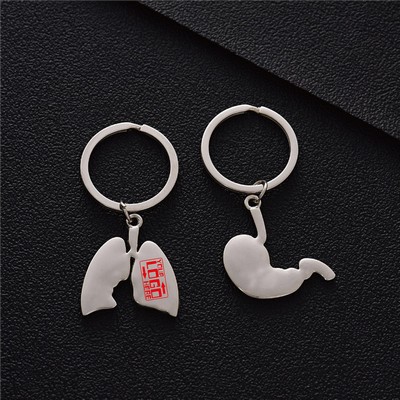 Liver Shape Metal Key Tag