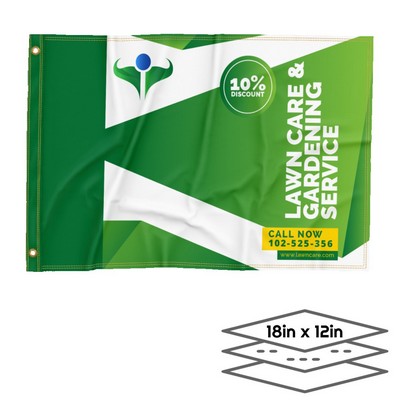 Double-Sided Dye Sublimation 3-Layer 18" x 12" Flag
