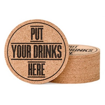 3.5" Round Cork Coasters