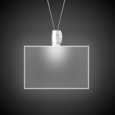 24" White Rectangle Light-Up Pendant Necklace(Laser Engraved)
