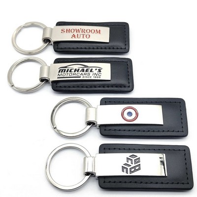 Classical Leather Metal Keychain