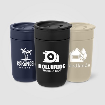 Danube - 12 oz. Ceramic Tumbler with Recycled Plastic Exterior & Lid - Silkscreen