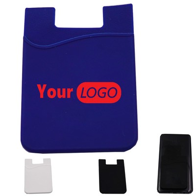 Silicone Phone Wallet With Custom Imprint Adhesive Card Holder