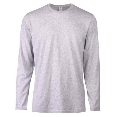 Men's Crew Neck Long Sleeve T-Shirts - Gray, 3X (Case of 10)