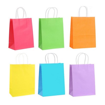 6" Mini Solid Color Craft Paper Gift Tote Bag (Low MOQ)
