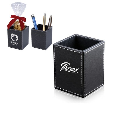 Classic Faux Leather Pen Holder