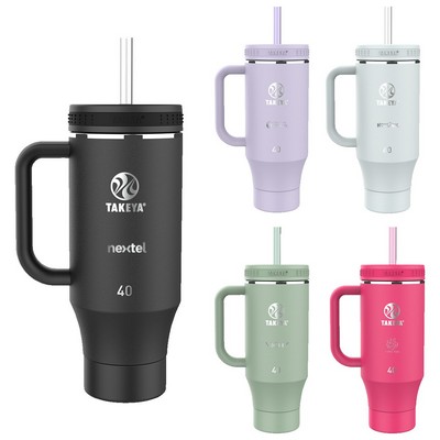Takeya® 40 oz. Straw Tumbler with Handle, Laser Standard
