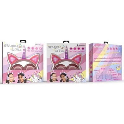 Cat Unicorn LED Wired Headsets - Pink (Case of 24)