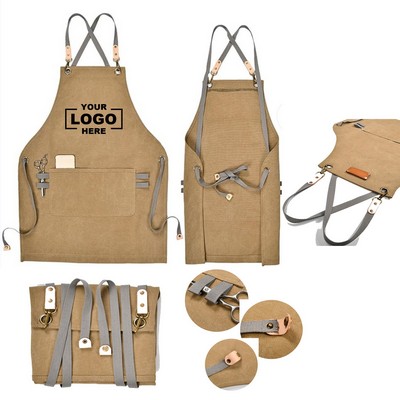 Personalized Canvas Aprons for Garden, Kitchen Work and Cooking, Chef Aprons with Pockets