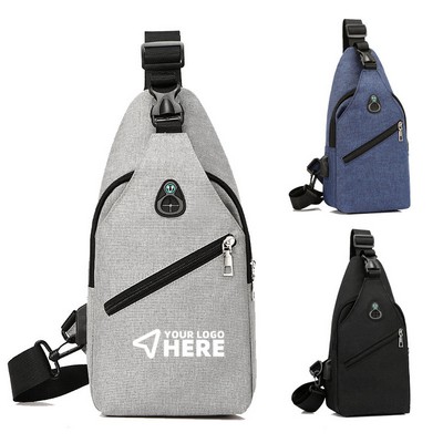 Chest bag Korean version of men's casual small bag simple charging backpacks