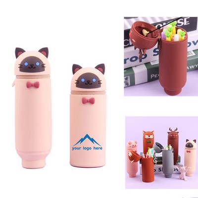 Animal Shape Silicone Stand Up Pen Case