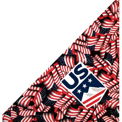 USA Made American Flag Patriotic Pet Bandanna Triangles Med-LG 22"x22"x29" Pre-Printed Stock Designs