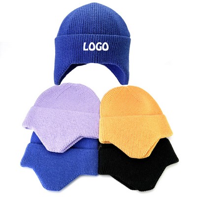 Winter Knit Hat With Earflap