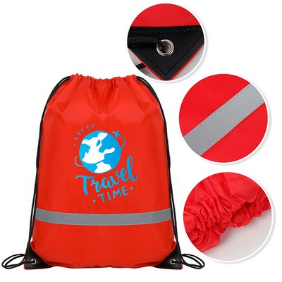 Reflective Safety Drawstring Backpack