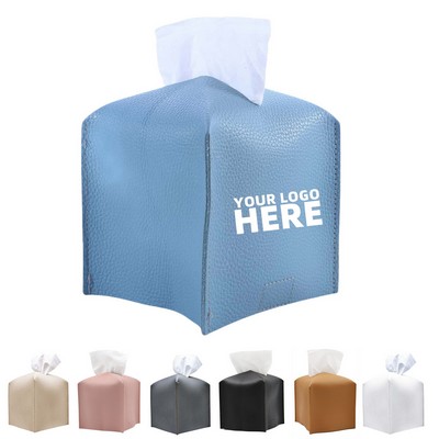 Square Leather Tissue Box