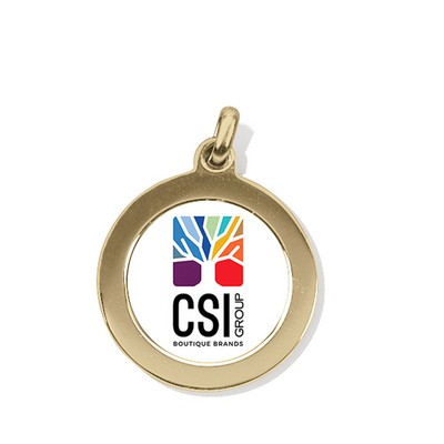 Gold Pendant/Charm W/ Color Medallion