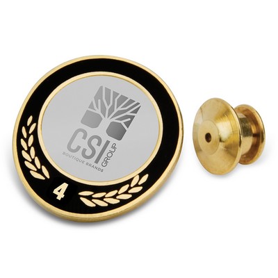 4 Year Milestone Lapel Pin W/ Silver Medallion