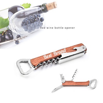 3 in 1-Wooden Wine Beer Bottle Opener & Fruit Knife