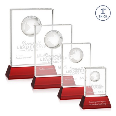 Ambassador Globe Award on Base - Red