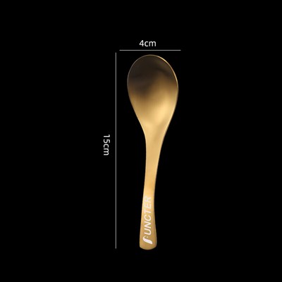 5.91 Inch Gold Matt Surface 304 Stainless Steel Soup Spoon Ice Cream Spoon