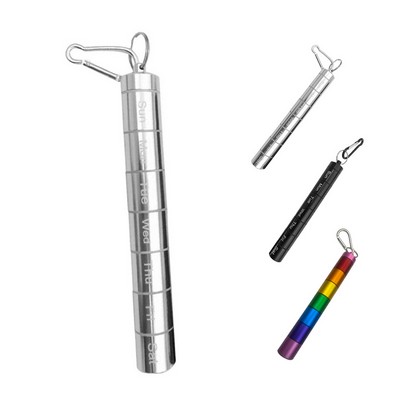 Waterproof Metal Aluminum Keychain 7 Days Pill Box
