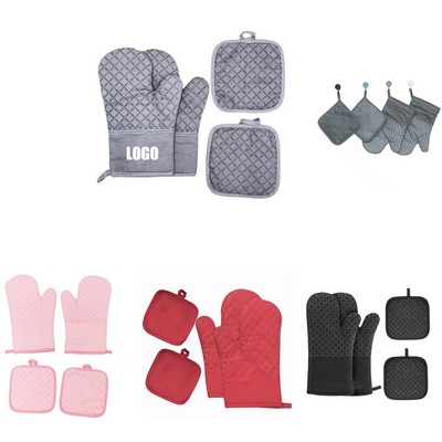 4 Pieces Oven Mitts Set For Cooking