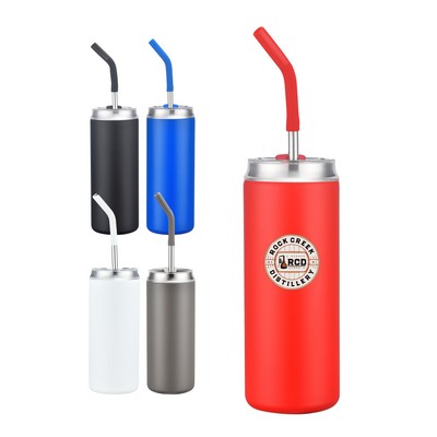 Union Printed - 20 oz Vacuum Tumbler Can w/ Straw - Full Color